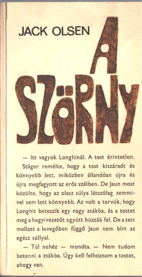 OLSEN, JACK - A szörny [antikvár]