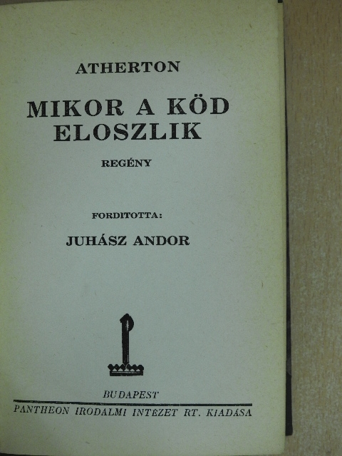 Atherton - Mikor a köd eloszlik [antikvár]