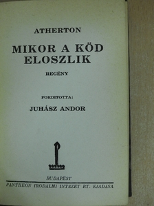 Atherton - Mikor a köd eloszlik [antikvár]
