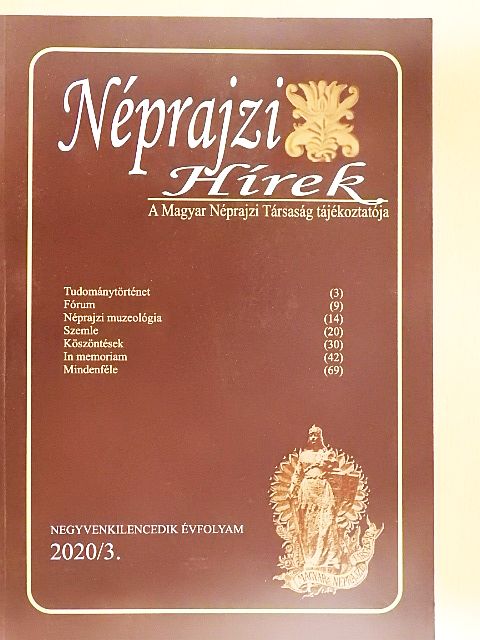 Cseh Fruzsina - Néprajzi Hírek 2020/3. [antikvár]