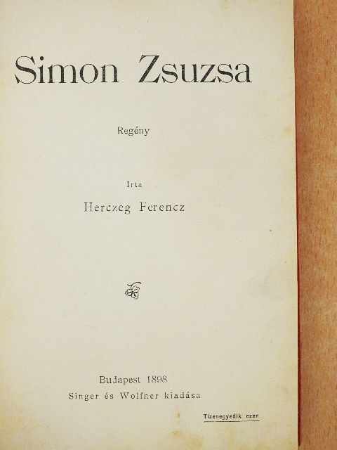 Herczeg Ferenc - Simon Zsuzsa [antikvár]