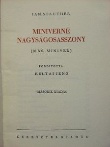 Jan Struther - Miniverné nagyságosasszony [antikvár]