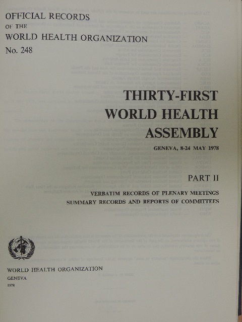 Thirty-First World Health Assembly Geneva, 8-24 May 1978 II. [antikvár]