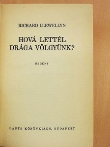 Richard Llewellyn - Hová lettél drága völgyünk? [antikvár]