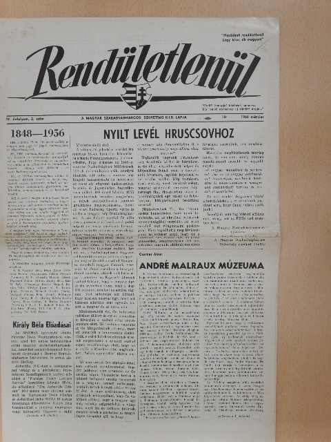 Csernus Ákos - Rendületlenül 1960. március [antikvár]