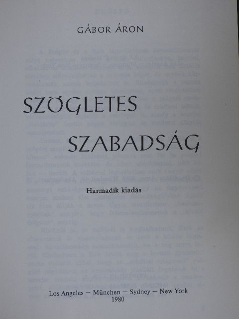 Gábor Áron - Szögletes szabadság [antikvár]
