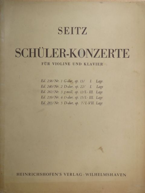 Fr. Seitz - Schüler-Konzerte für Violine und Klavier [antikvár]