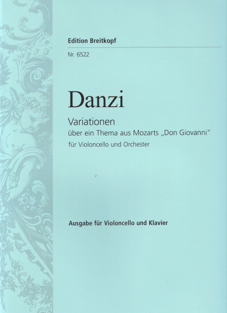 DANZI - VARIATIONEN ÜBER EIN THEMA AUS MOZARTS "DON GIOVANNI" FÜR VIOLONCELLO UND ORCHESTER, KLAVIERAUSZUG