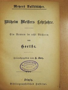 Goethe - Wilhelm Meisters Lehrjahre 1-8. (gótbetűs) [antikvár]