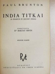 Paul Brunton - India titkai [antikvár]