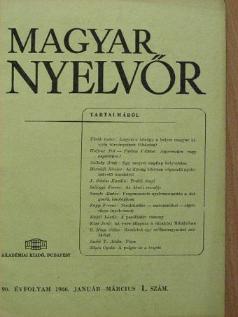 Elekfi László - Magyar Nyelvőr 1966. január-március [antikvár]