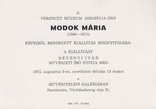 Modok Mária kiállítási meghívó [antikvár]