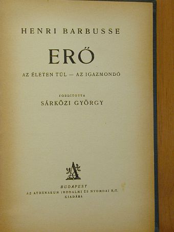 Henri Barbusse - Erő [antikvár]