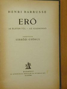 Henri Barbusse - Erő [antikvár]