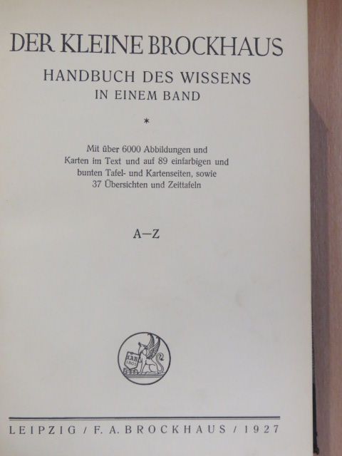 Der Kleine Brockhaus Handbuch des Wissens [antikvár]