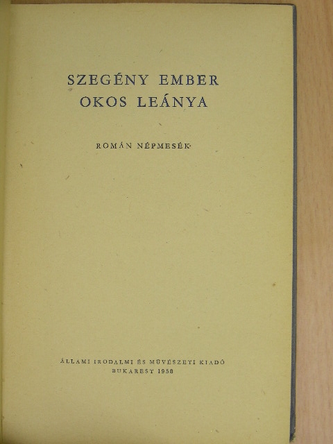 Szegény ember okos leánya [antikvár]