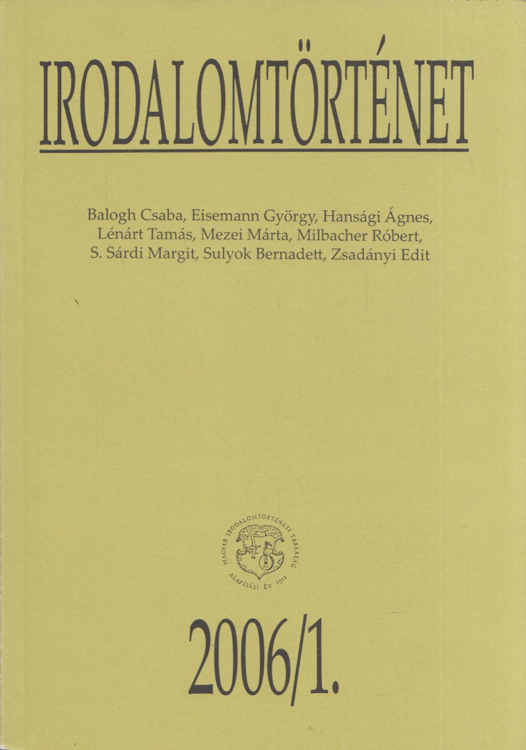 Schein Gábor - Irodalomtörténet 2006/1. [antikvár]