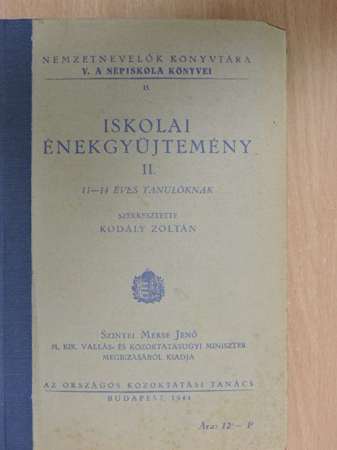 Iskolai énekgyüjtemény II. [antikvár]