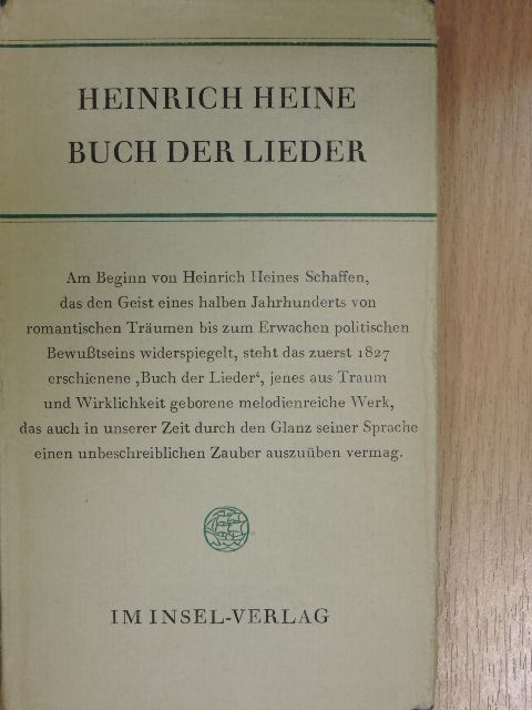 Heinrich Heine - Buch der Lieder [antikvár]