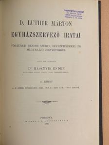 D. Luther Márton - D. Luther Márton egyházszervező iratai III. [antikvár]