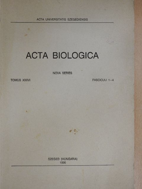 Bagi I. - Acta Biologica Tomus XXXVI. Fasciculi 1-4. [antikvár]