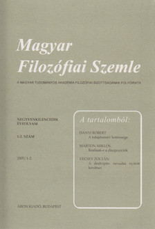 Steiger Kornél - Magyar Filozófiai Szemle 2005/1-2. [antikvár]