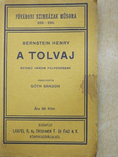 Bernstein Henry - A tolvaj [antikvár]