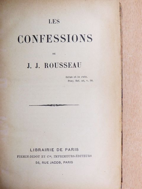 J.-J. Rousseau - Les confessions [antikvár]