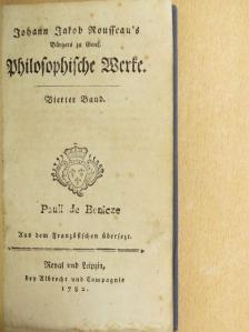 Jean-Jacques Rousseau - Johann Jakob Rousseau's Philosophische Werke IV. (gótbetűs) [antikvár]