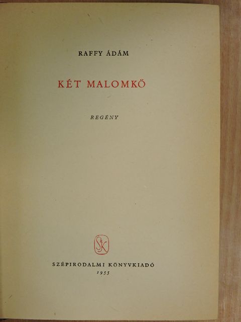 Raffy Ádám - Két malomkő [antikvár]