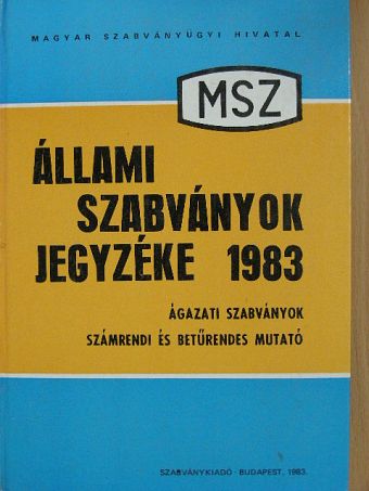 Állami Szabványok Jegyzéke 1983. 2. (töredék) [antikvár]