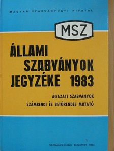 Állami Szabványok Jegyzéke 1983. 2. (töredék) [antikvár]