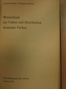 Gerhard Helbig - Wörterbuch zur Valenz und Distribution deutscher Verben [antikvár]