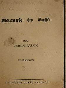 Vadnai László - Hacsek és Sajó [antikvár]