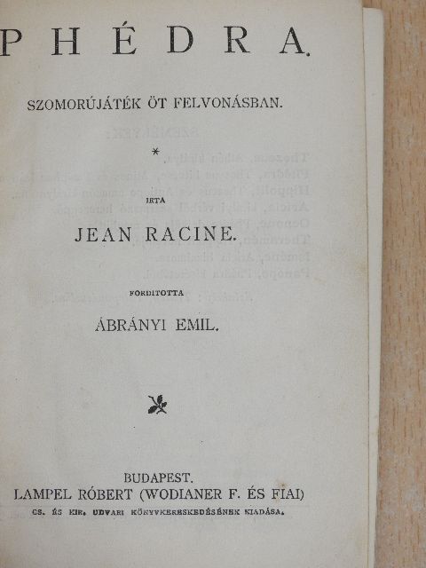 Jean Racine - Phédra [antikvár]