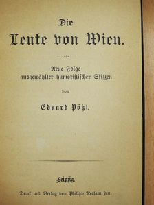 Eduard Pötzl - Die Leute von Wien (gótbetűs) [antikvár]