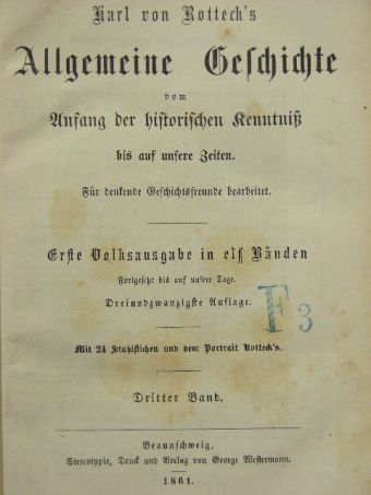 Karl von Rotteck - Allgemeine Geschichte vom Anfang der historischen Kenntniß 3-4. (gótbetűs) [antikvár]