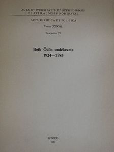 Balogh Elemér - Both Ödön emlékezete 1924-1985 [antikvár]