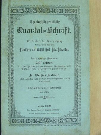 Dr. Franz von Hettinger - Theologisch-praktische Quartal-Schrift 1889/3. (gótbetűs) [antikvár]