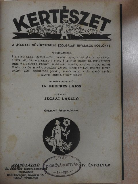 Dr. Vertse Albert - Kertészet 1940. január-december/Növényvédelem 1940. január-december [antikvár]