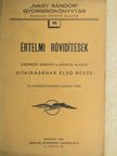 Csongor Sándor - Értelmi rövidítések [antikvár]