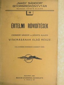 Csongor Sándor - Értelmi rövidítések [antikvár]