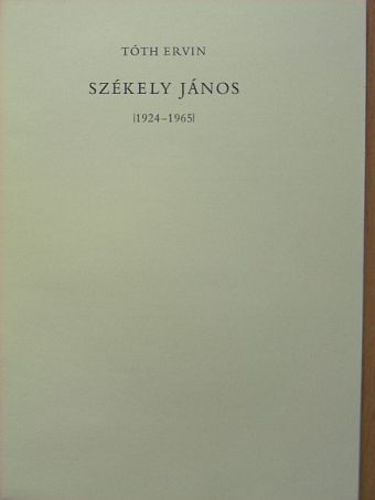 Tóth Ervin - Székely János [antikvár]