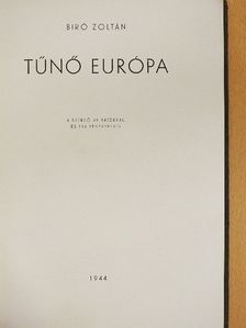 Biró Zoltán - Tűnő Európa [antikvár]