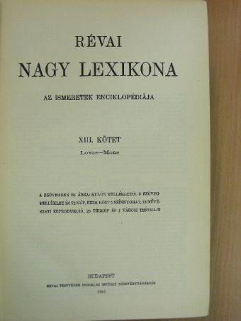 Révai nagy lexikona 13. (töredék) [antikvár]