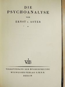 Ernst v. Aster - Die Psychoanalyse [antikvár]