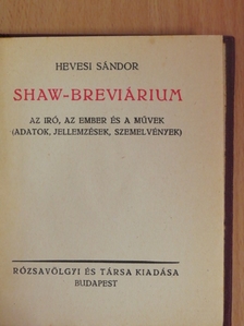 Hevesi Sándor - Shaw-breviárium [antikvár]