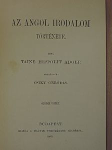 Taine Hippolit Adolf - Az angol irodalom története V. [antikvár]