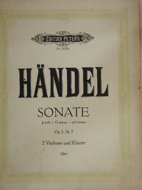 G. F. Händel - Sonate Gmoll [antikvár]