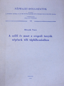 Börcsök Vince - A szőlő és must a szegedi tanyák népének téli táplálkozásában (dedikált példány) [antikvár]